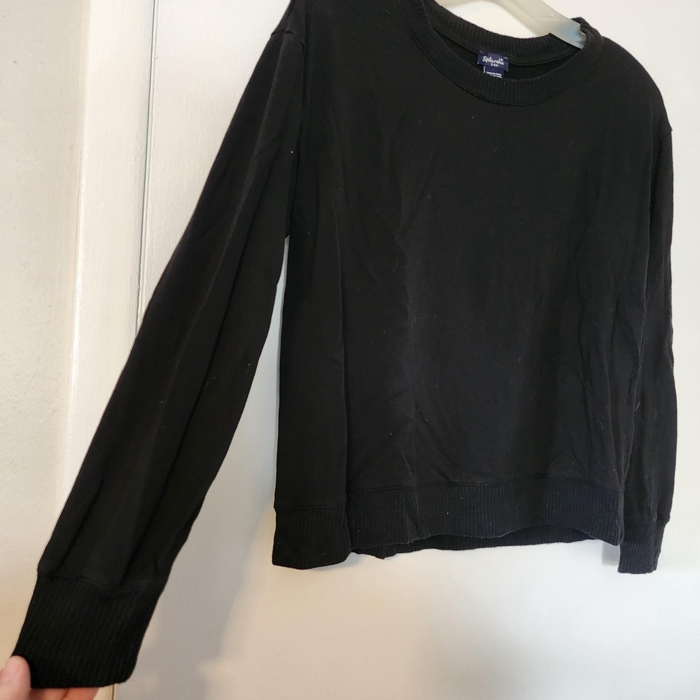 S Solid Black Y2K Long Sleeve Sweater by Splindid, Size Small - Picture 2 of 7